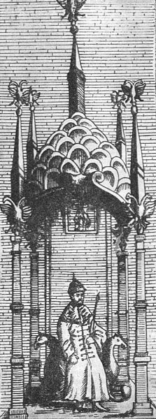 Деталь гравюры с изображением царского трона