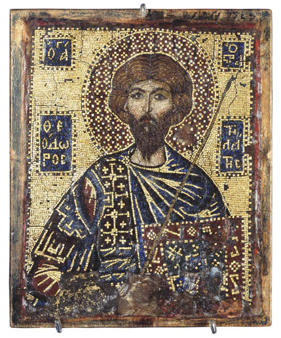Икона Федор Стратилат. Византия. Начало XIV века
